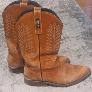 Vintage FootJoy Men's Cognac Tan Western Pull-On Cowboy Boots